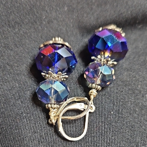 Dazzling Silver and Blue Drop Earrings - Picture 16 of 16